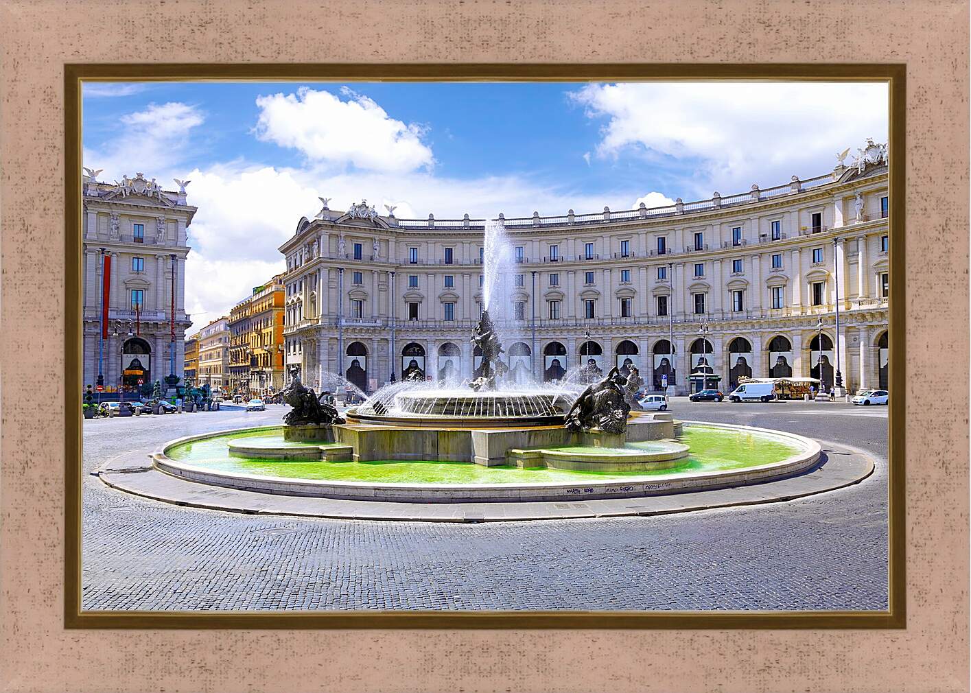 Картина в раме - Площадь Республики. Рим. Италия.