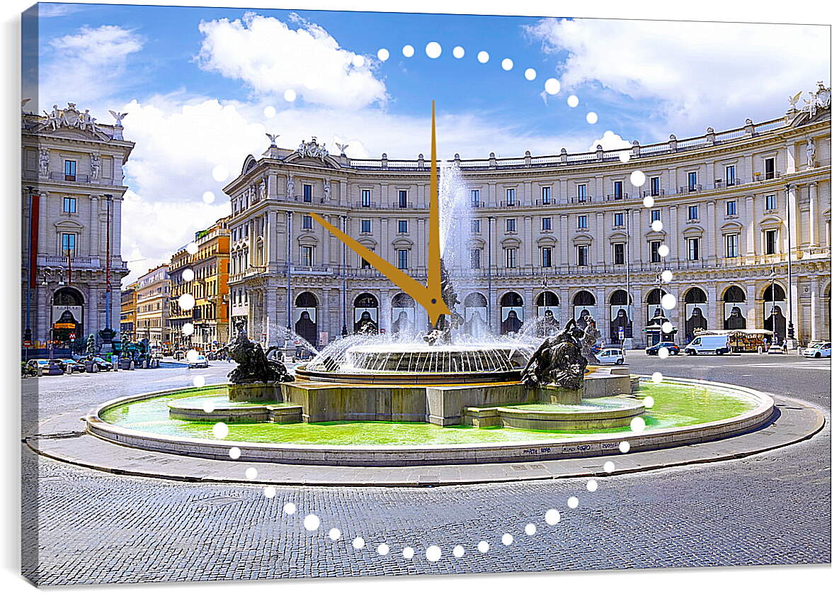Часы картина - Площадь Республики. Рим. Италия.