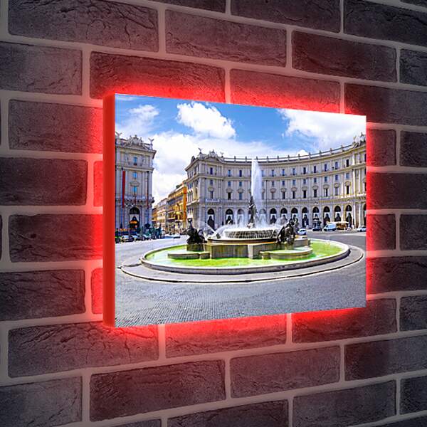 Лайтбокс световая панель - Площадь Республики. Рим. Италия.