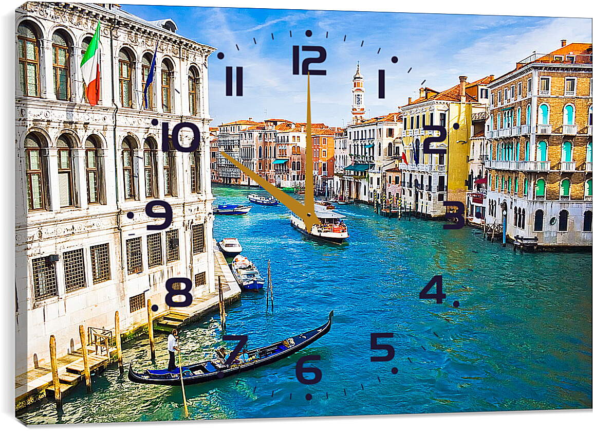 Часы картина - Флаг над водами Венеции