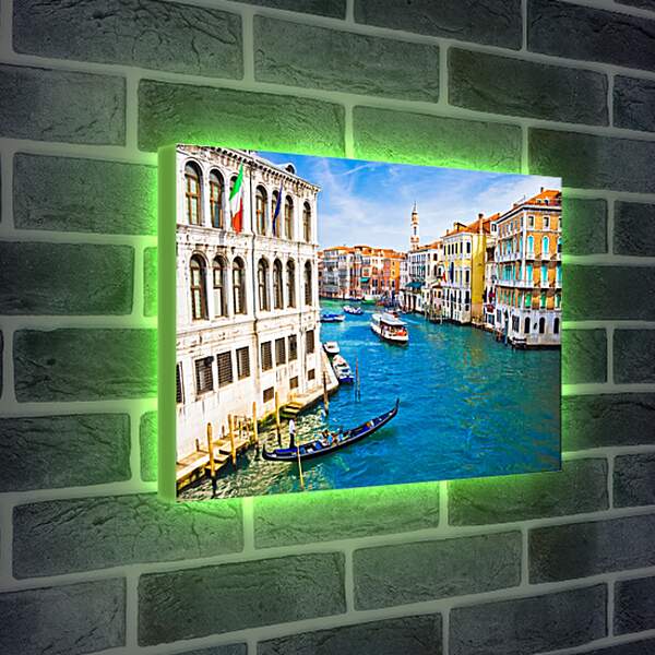 Лайтбокс световая панель - Флаг над водами Венеции