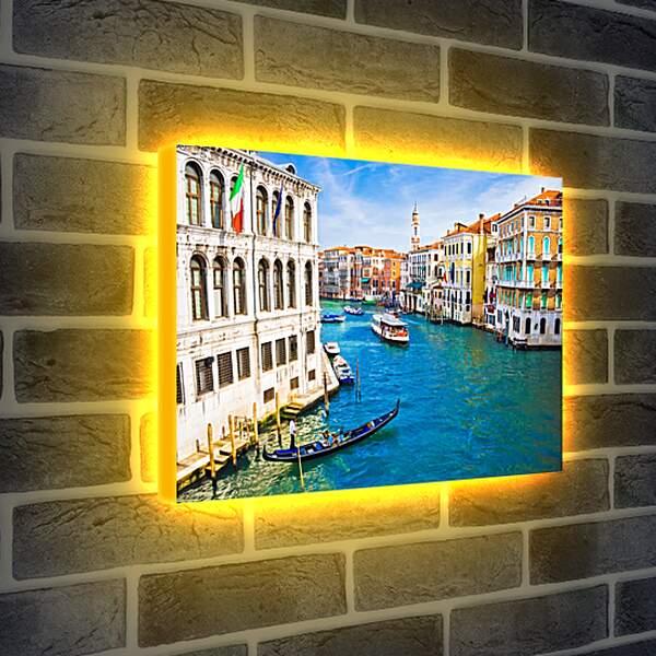 Лайтбокс световая панель - Флаг над водами Венеции