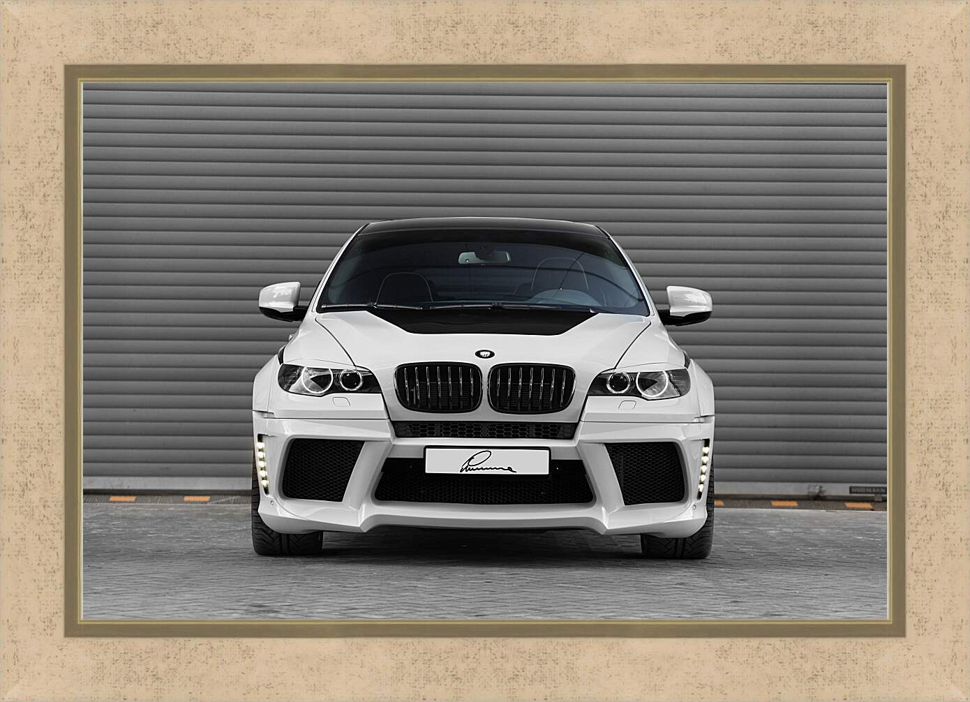 Картина в раме - BMW X6 белый