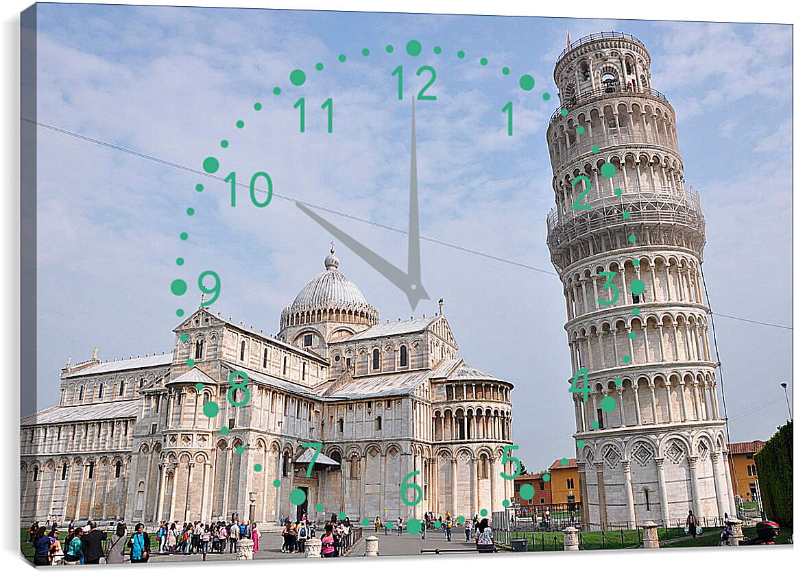 Часы картина - Пизанская башня. Пиза. Италия.