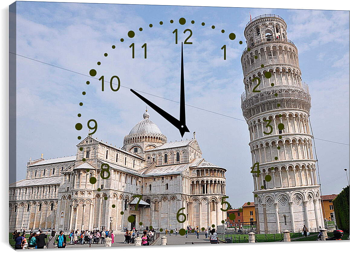 Часы картина - Пизанская башня. Пиза. Италия.
