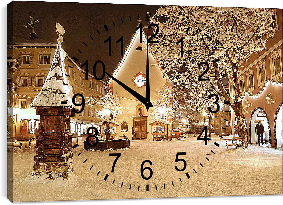Часы картина - Италия в декабре