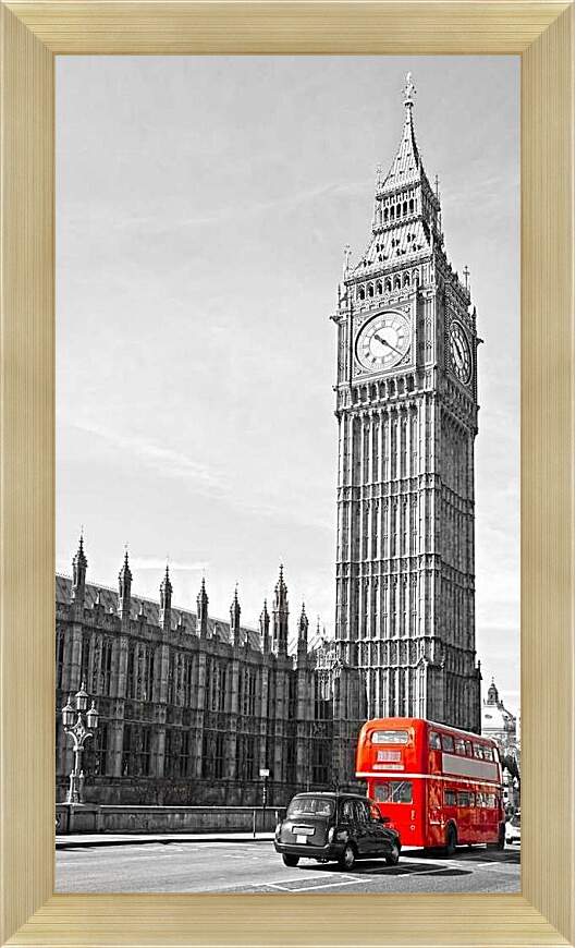 Картина в раме - Биг-Бен и красный автобус