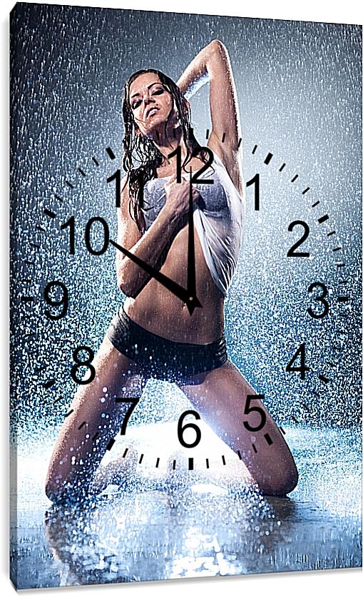 Часы картина - Танцовщица под дождем