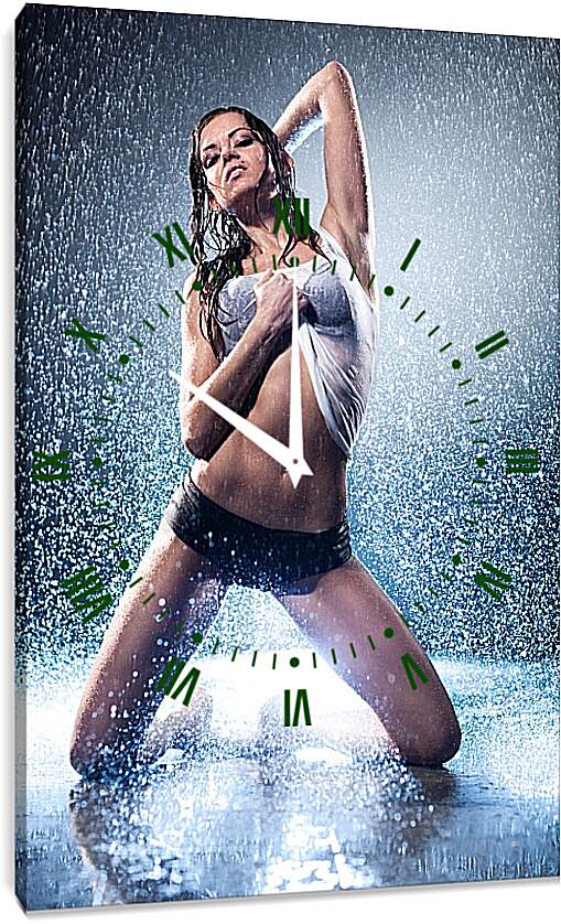 Часы картина - Танцовщица под дождем