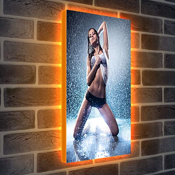 Лайтбокс световая панель - Танцовщица под дождем