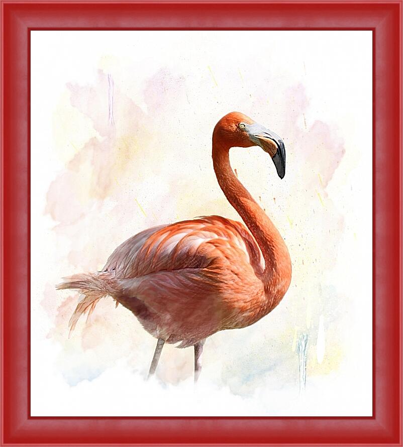 Картина в раме - Фламинго