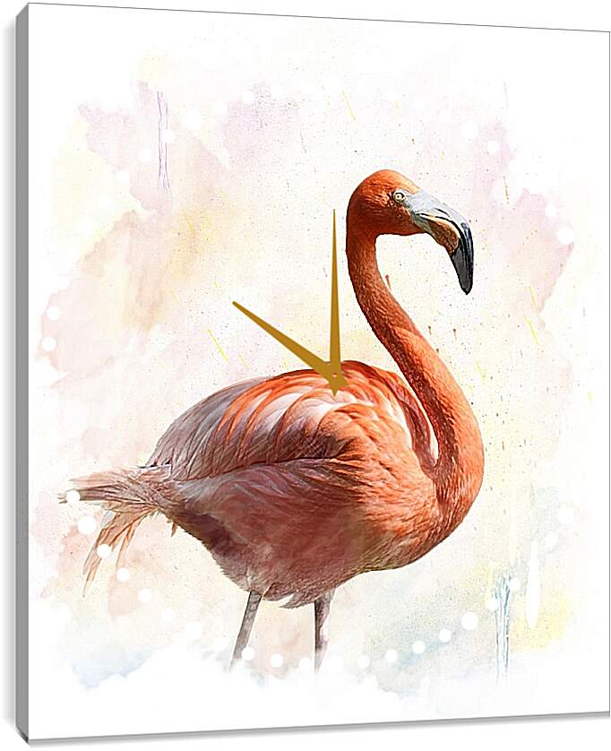 Часы картина - Фламинго