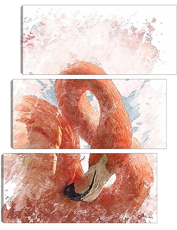 Модульная картина - Розовый фламинго