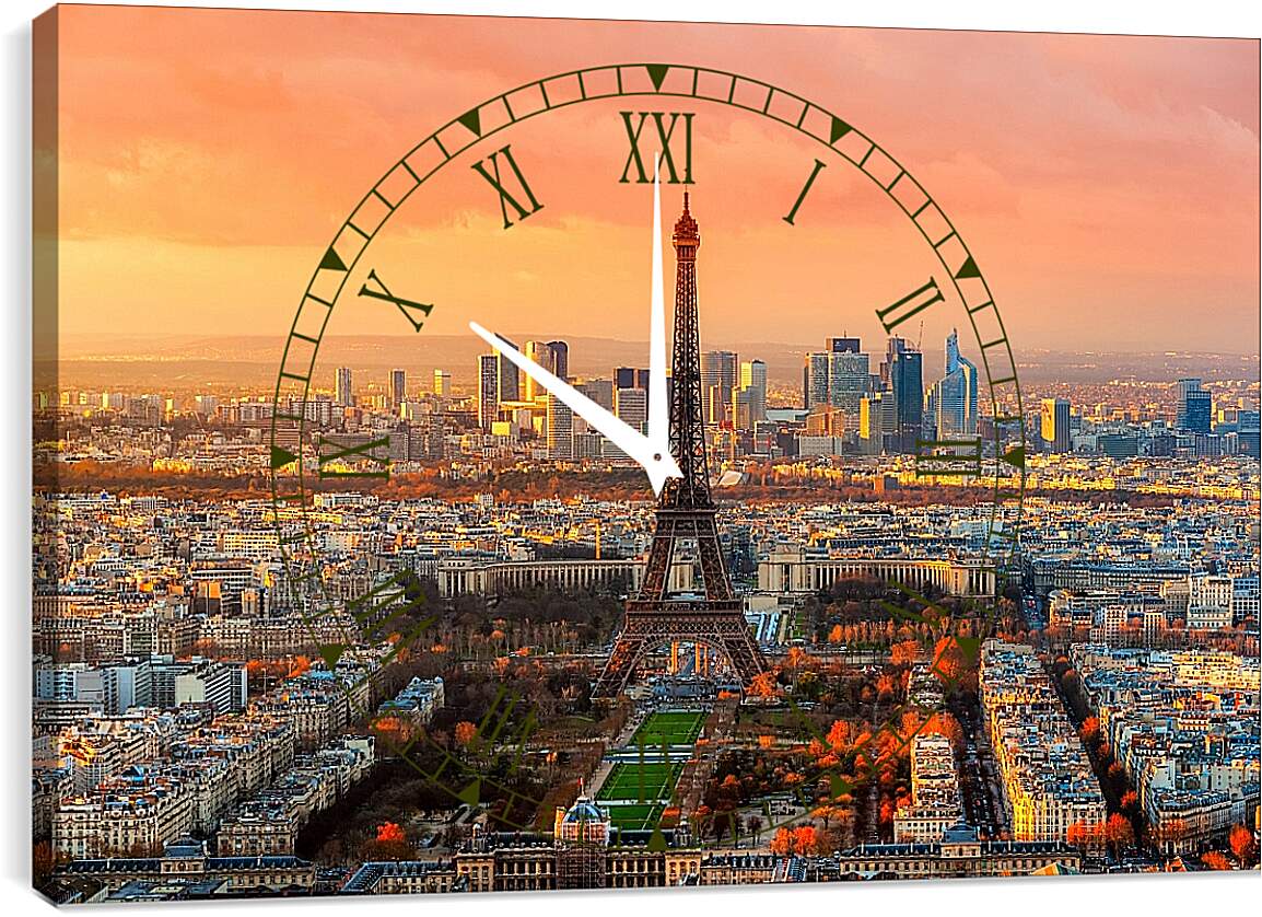 Часы картина - Панорама Парижа