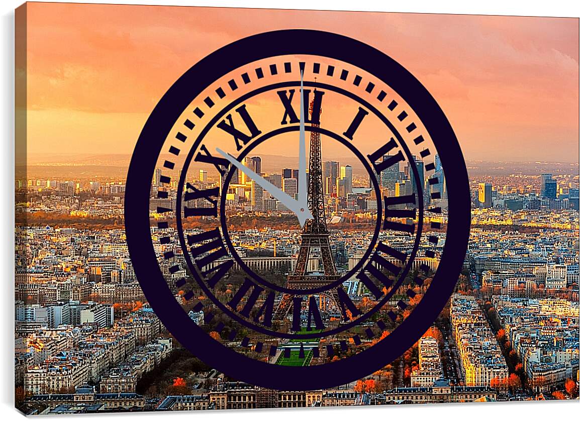 Часы картина - Панорама Парижа