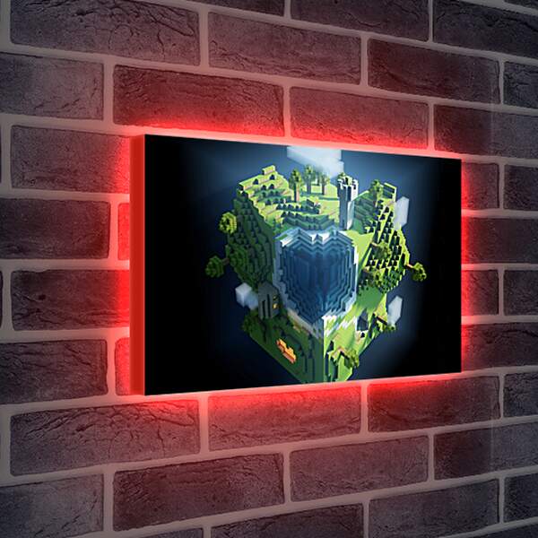 Лайтбокс световая панель - minecraft, planet, cube
