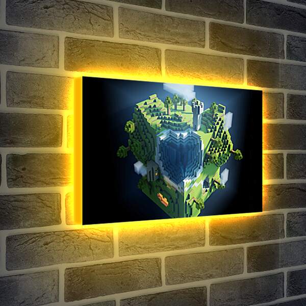 Лайтбокс световая панель - minecraft, planet, cube
