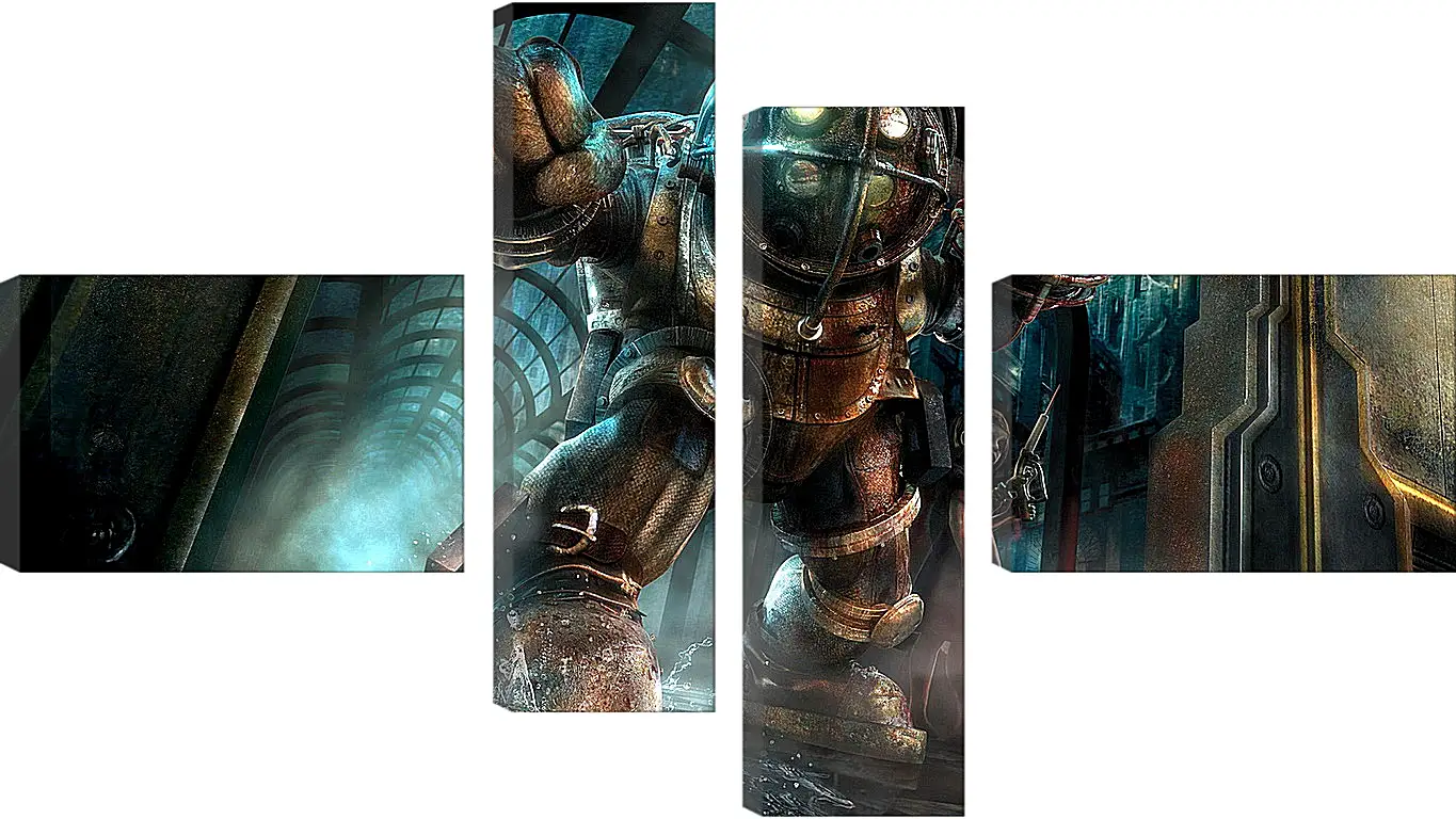 Модульная картина - bioshock, big daddy, little sister
