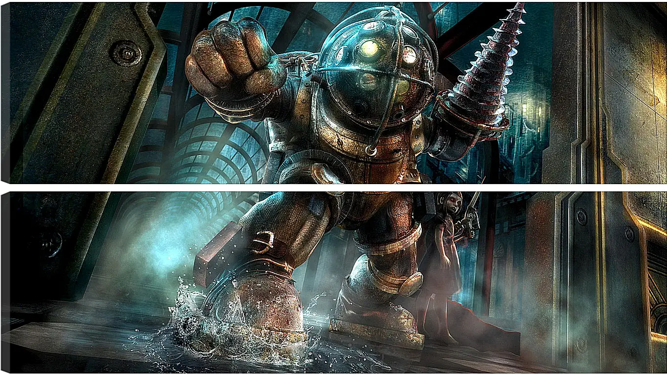 Модульная картина - bioshock, big daddy, little sister
