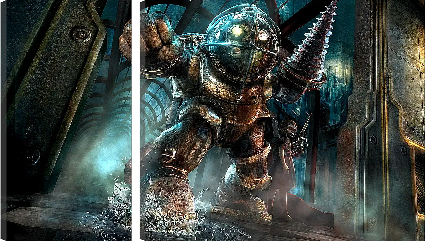 Модульная картина - bioshock, big daddy, little sister
