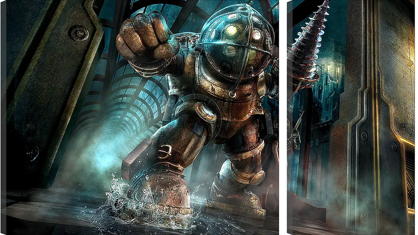 Модульная картина - bioshock, big daddy, little sister
