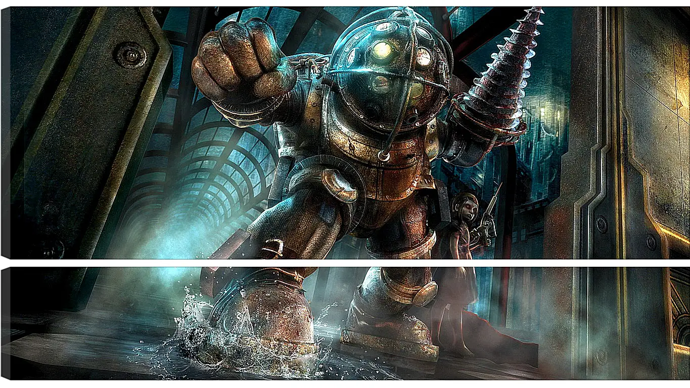 Модульная картина - bioshock, big daddy, little sister
