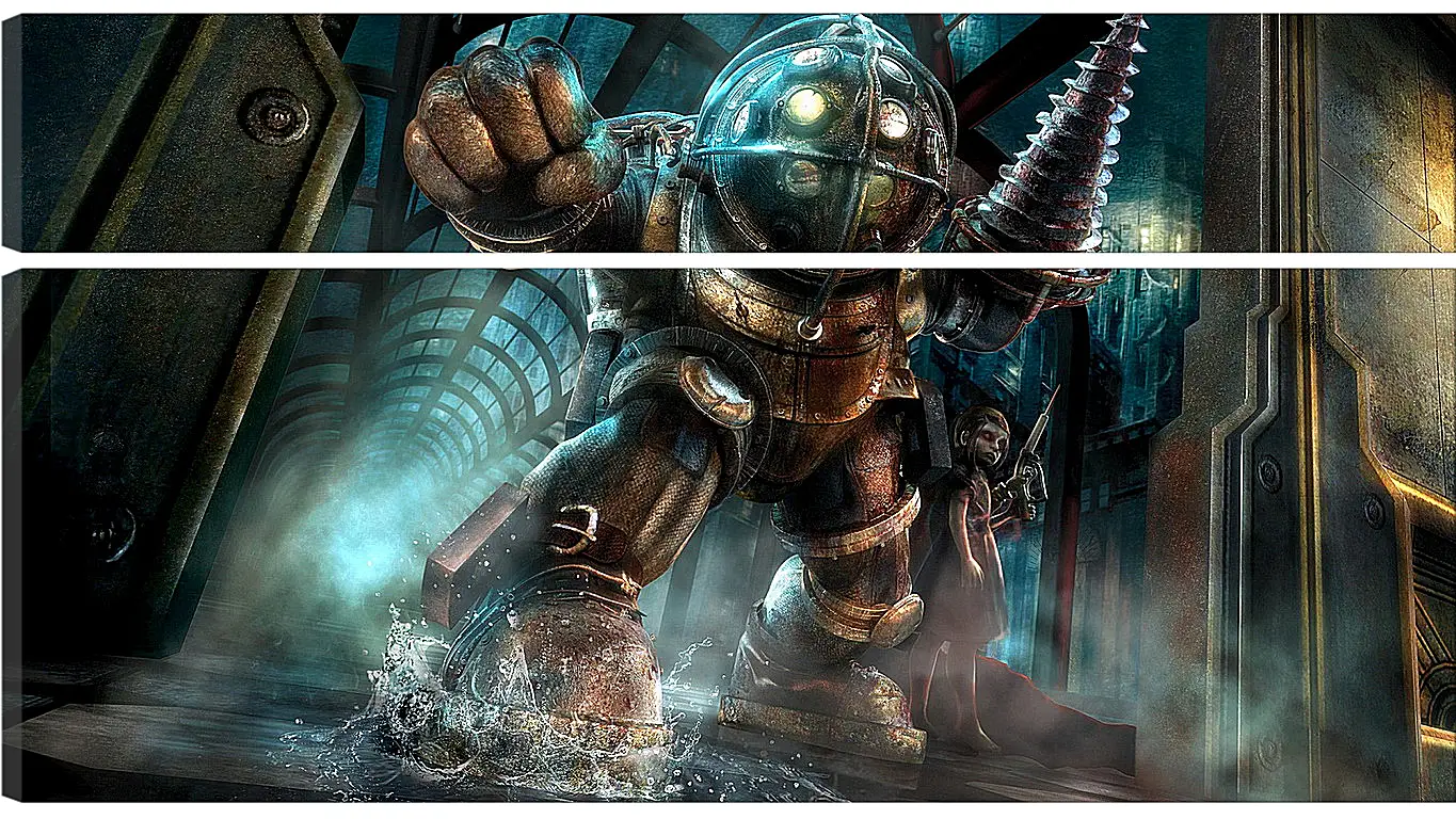 Модульная картина - bioshock, big daddy, little sister
