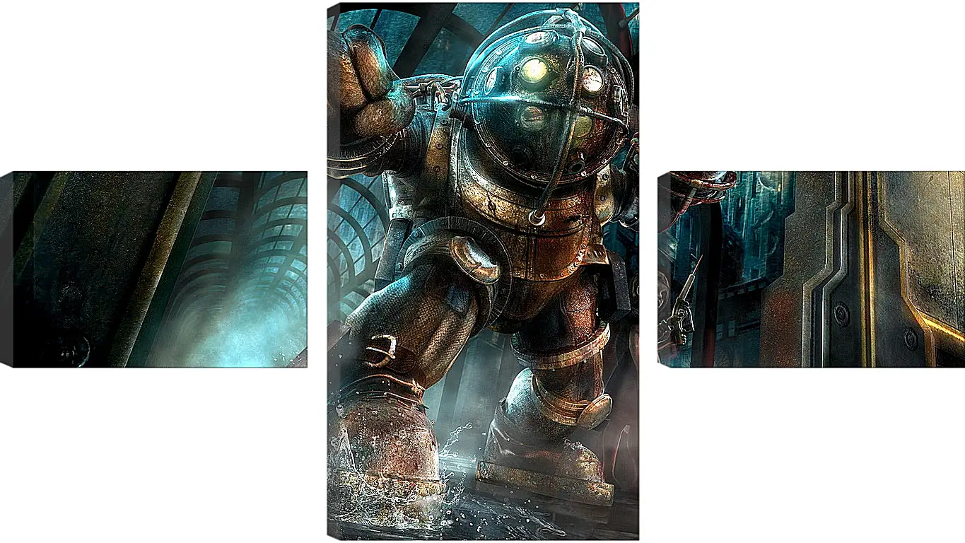 Модульная картина - bioshock, big daddy, little sister
