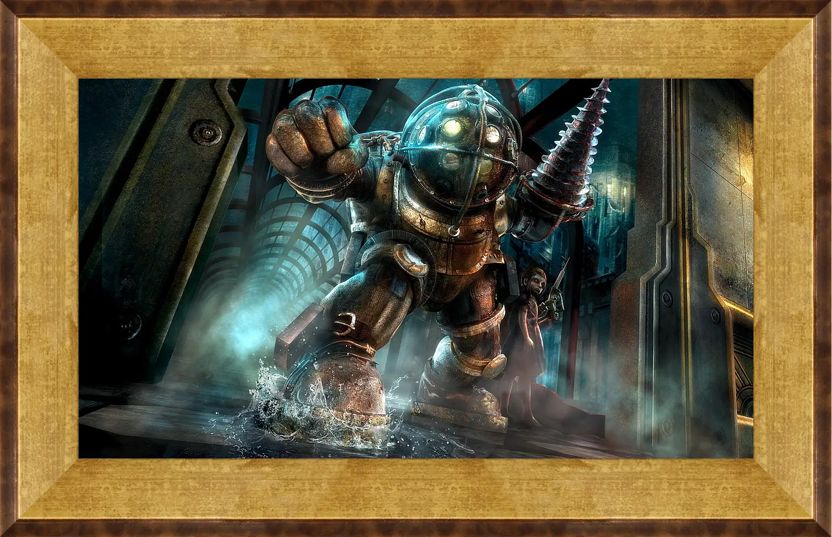 Картина в раме - bioshock, big daddy, little sister
