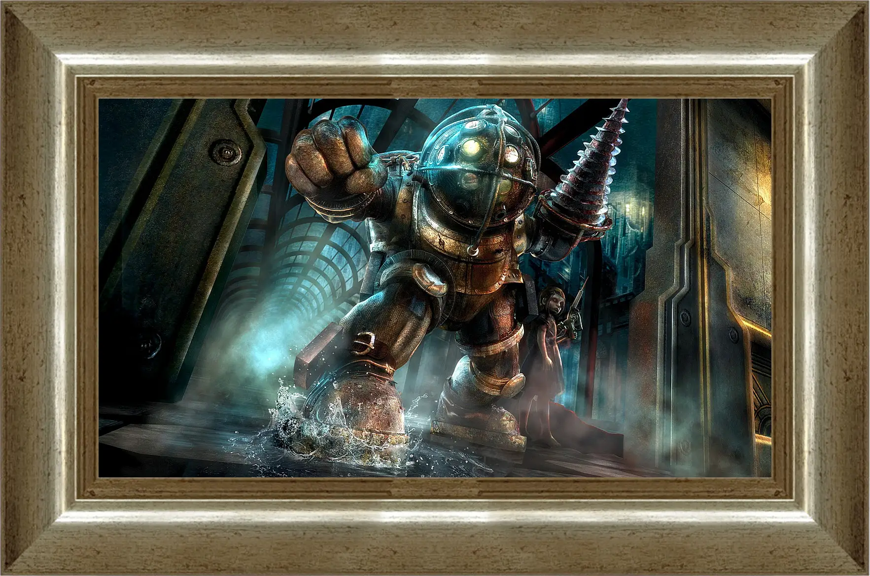 Картина в раме - bioshock, big daddy, little sister
