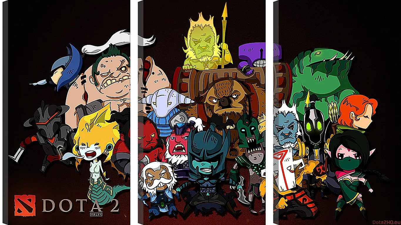 Модульная картина - dota 2, chibi, heroes