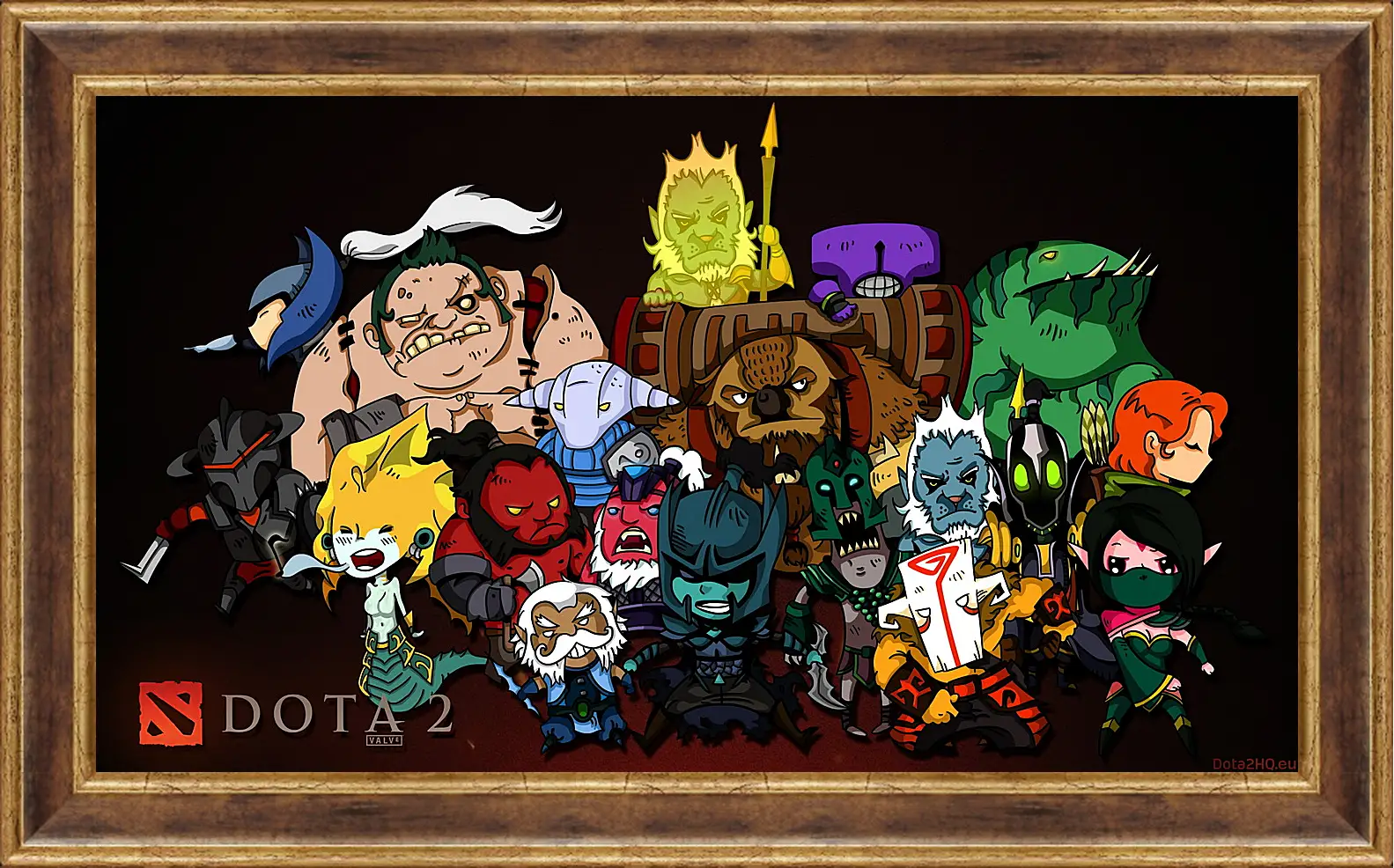 Картина в раме - dota 2, chibi, heroes