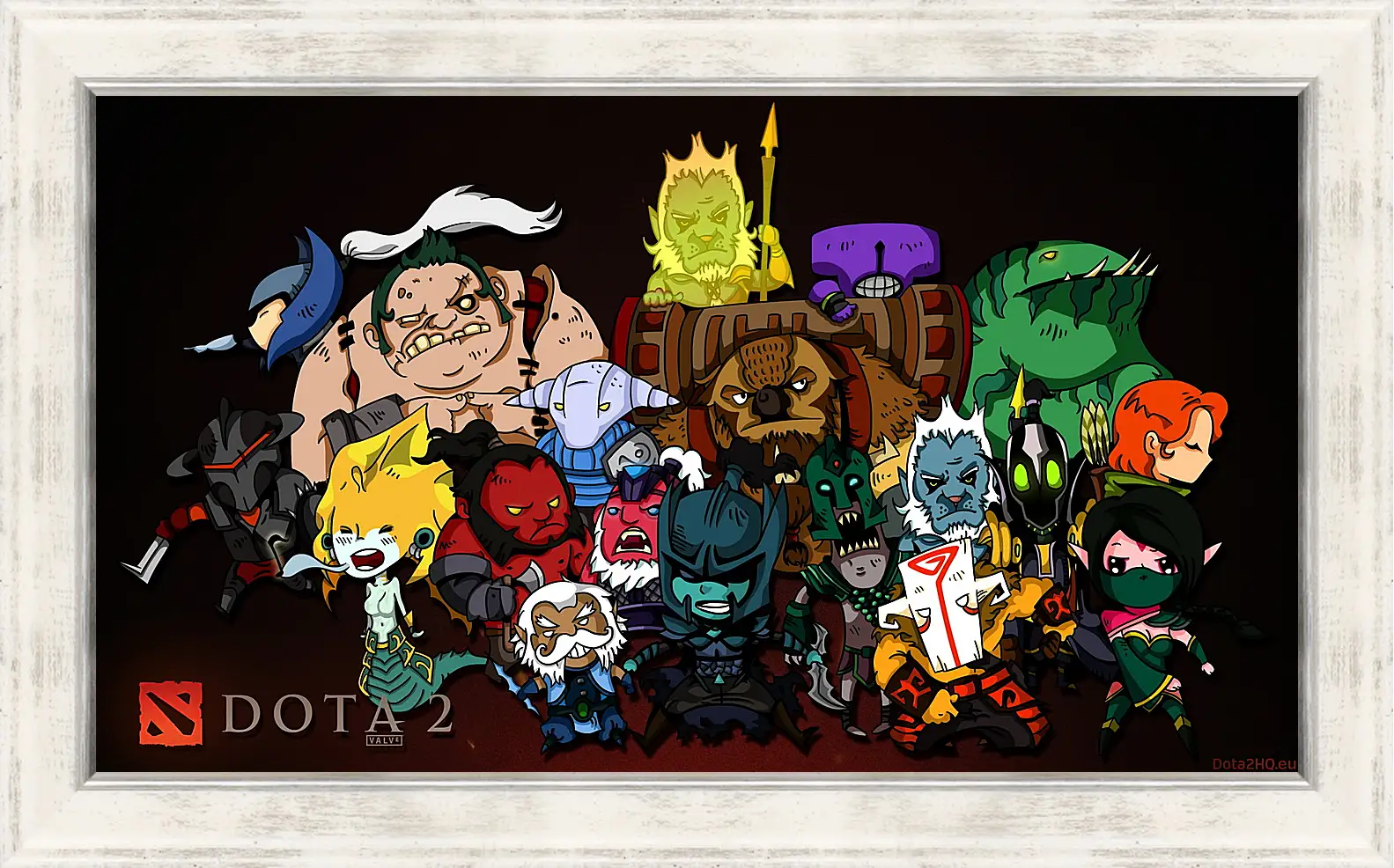 Картина в раме - dota 2, chibi, heroes