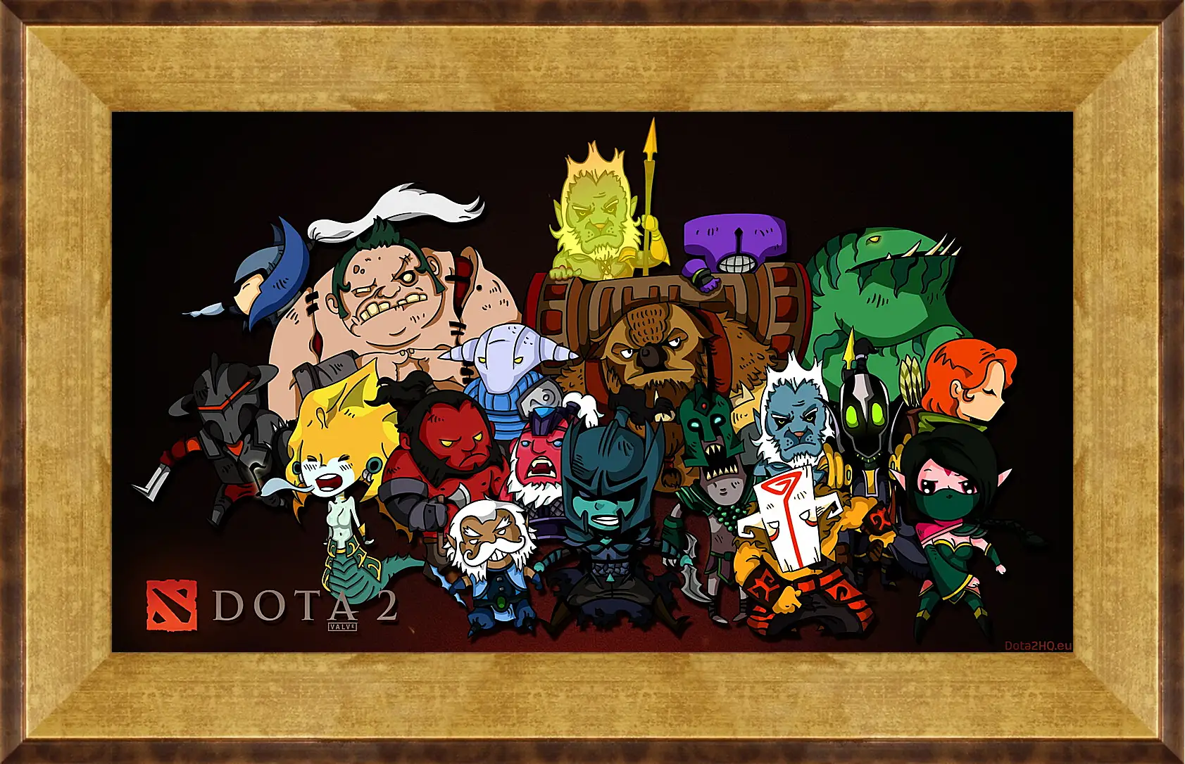 Картина в раме - dota 2, chibi, heroes