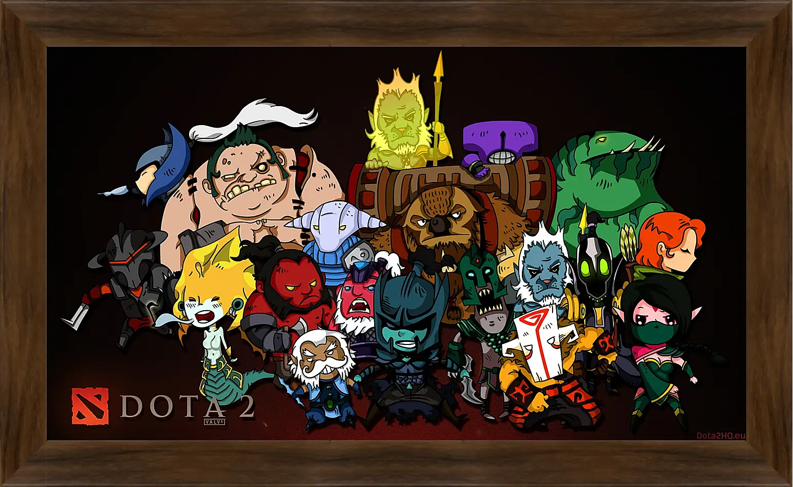 Картина в раме - dota 2, chibi, heroes