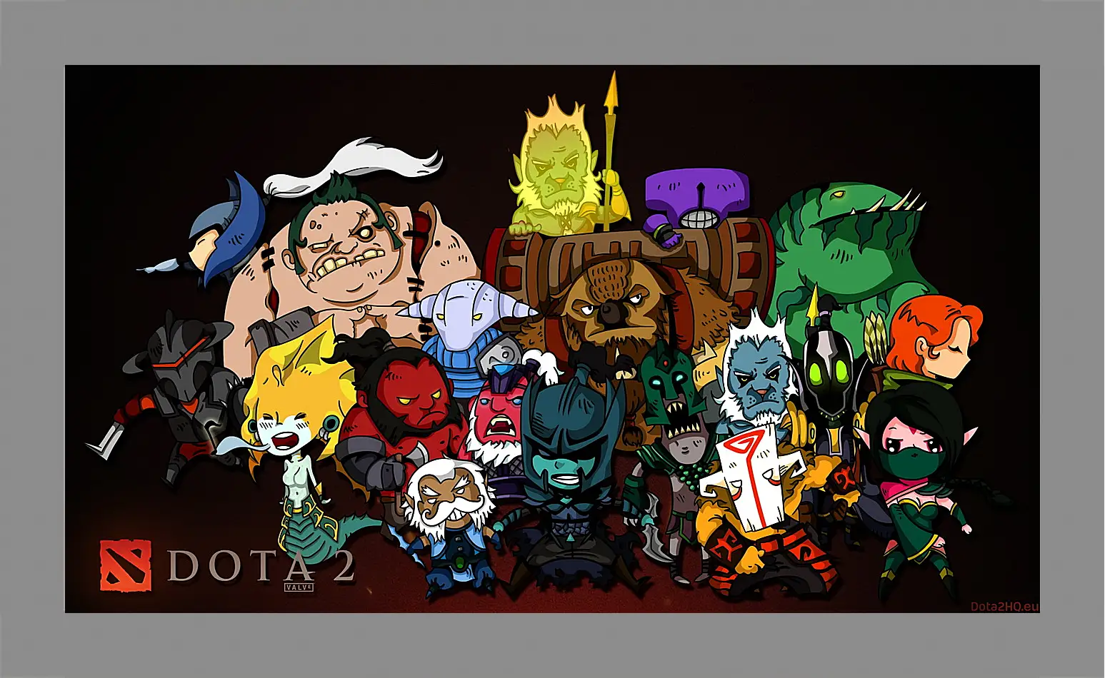 Картина в раме - dota 2, chibi, heroes