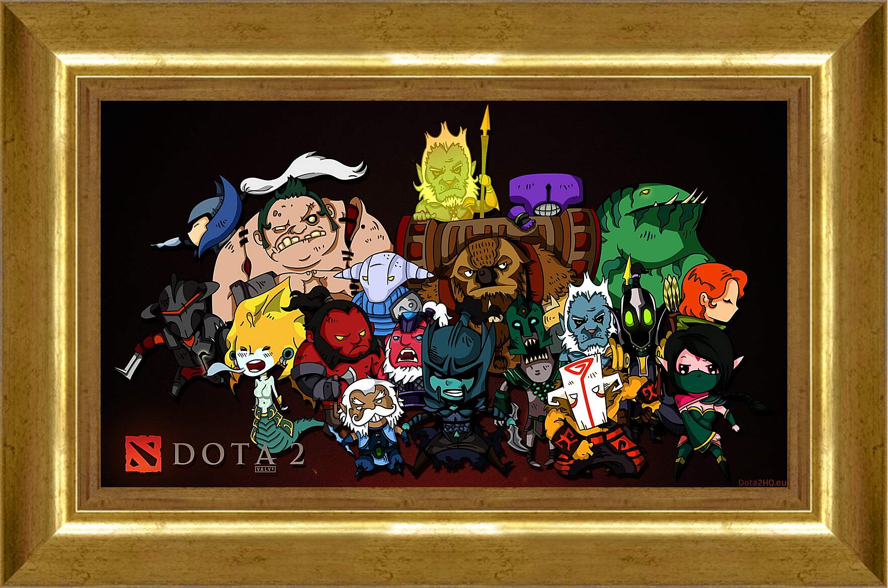 Картина в раме - dota 2, chibi, heroes