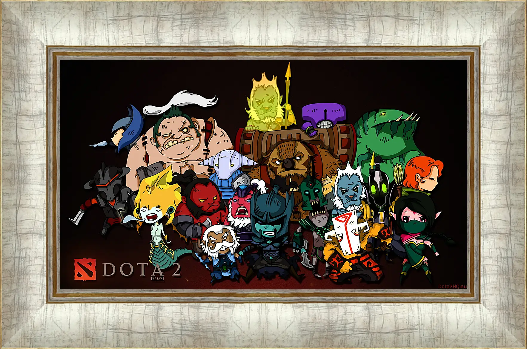 Картина в раме - dota 2, chibi, heroes