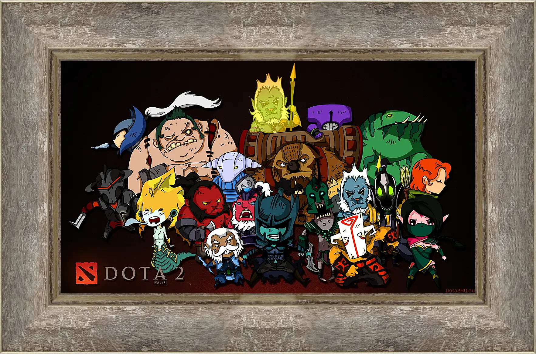 Картина в раме - dota 2, chibi, heroes