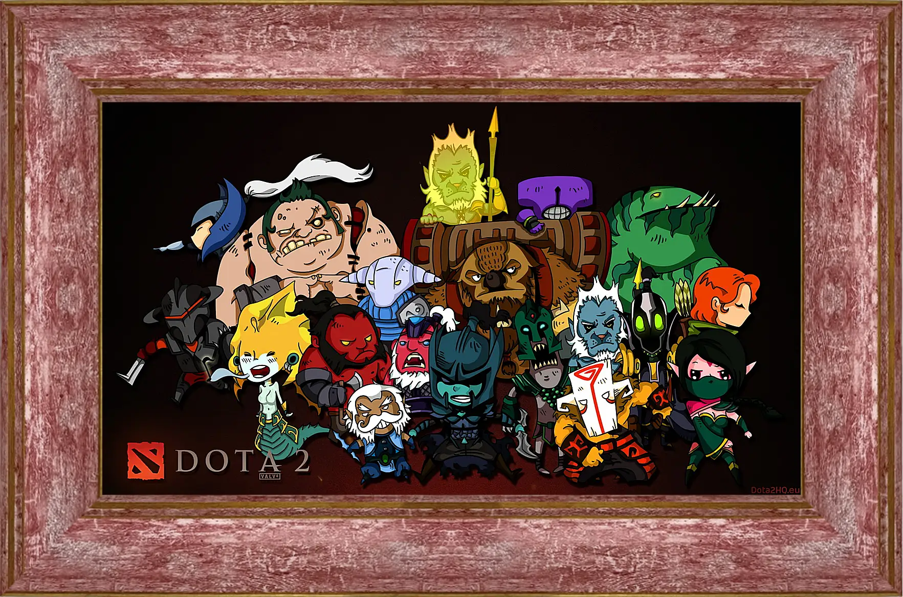 Картина в раме - dota 2, chibi, heroes