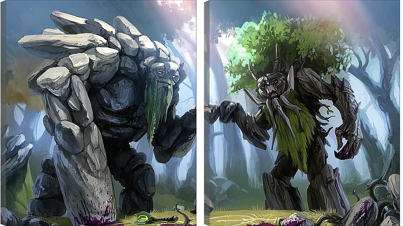 Модульная картина - dota 2, treant protector, trees