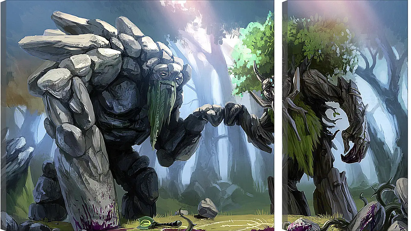 Модульная картина - dota 2, treant protector, trees