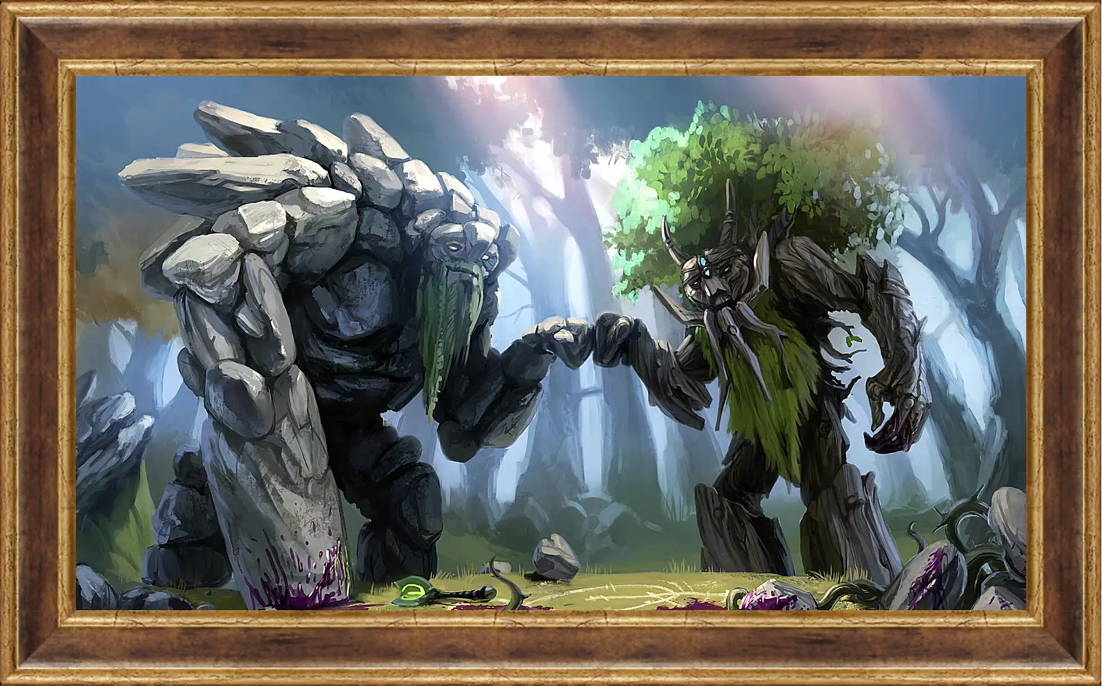 Картина в раме - dota 2, treant protector, trees