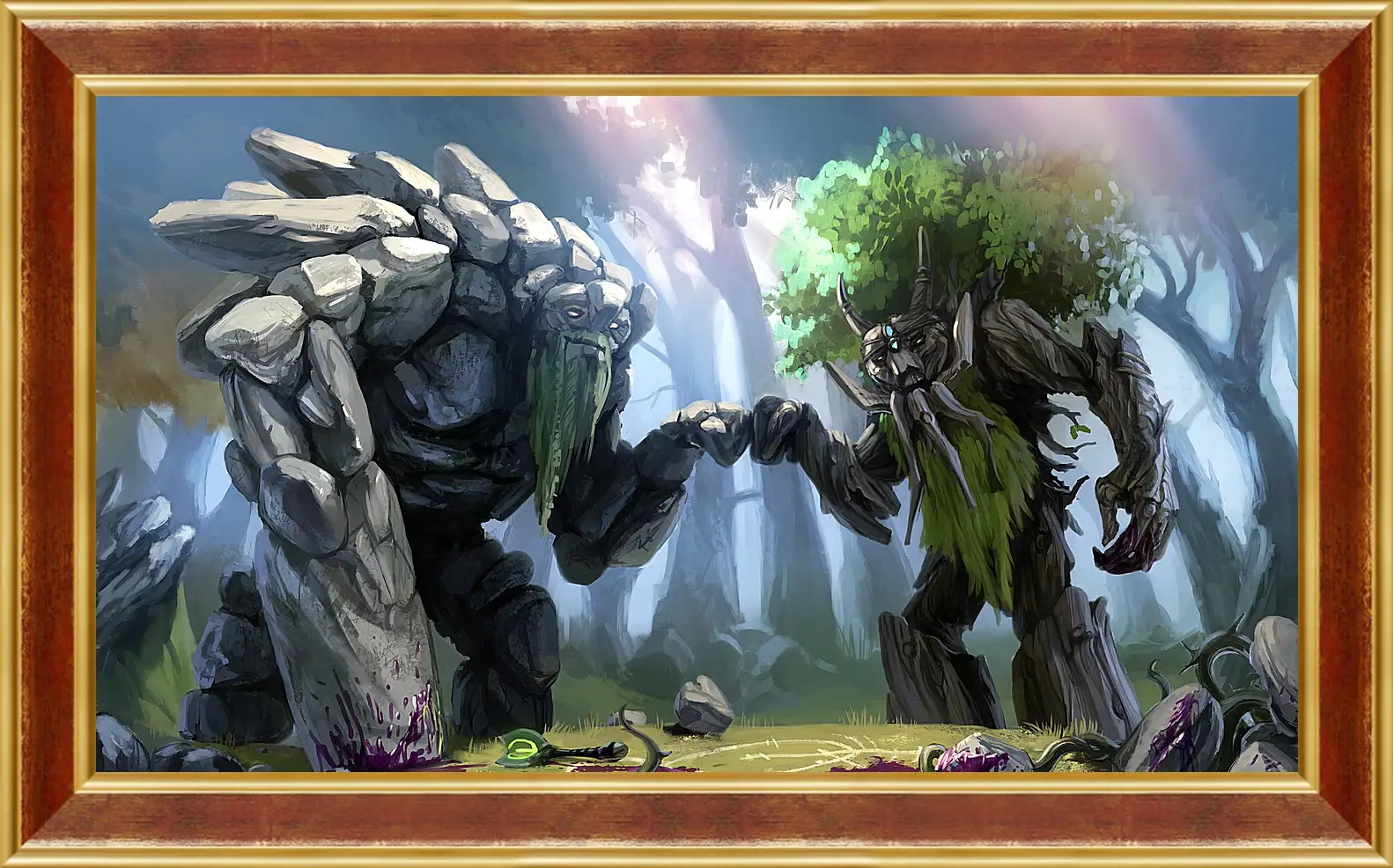 Картина в раме - dota 2, treant protector, trees