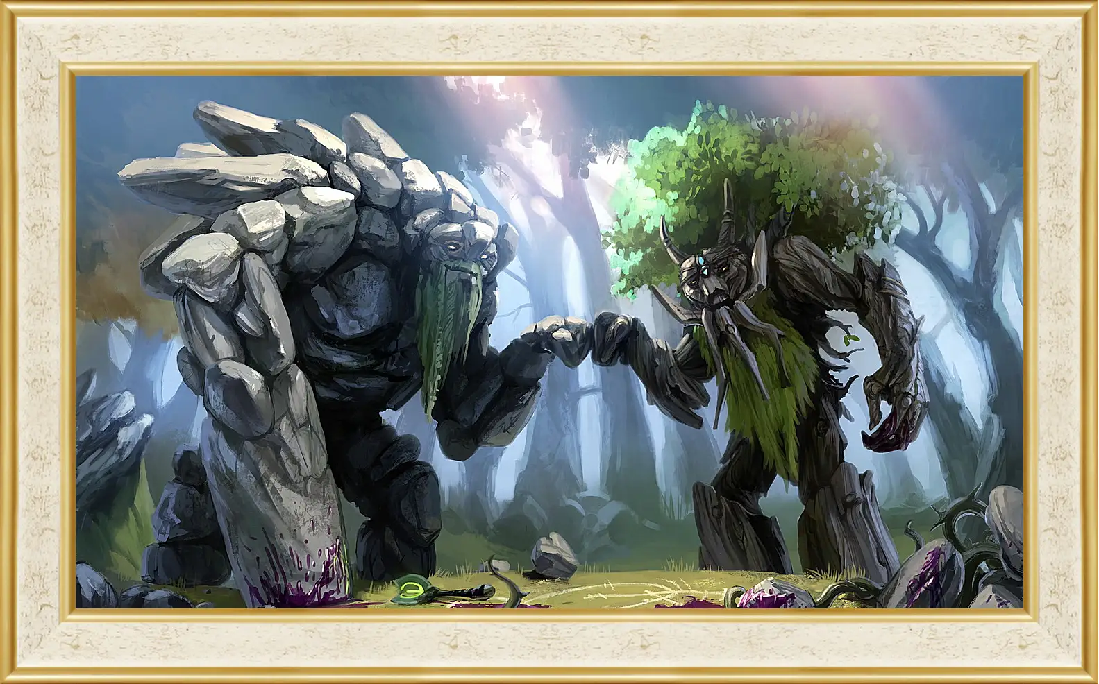 Картина в раме - dota 2, treant protector, trees