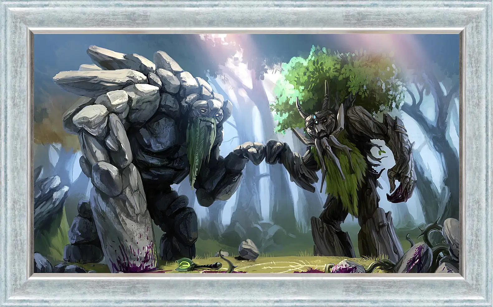 Картина в раме - dota 2, treant protector, trees