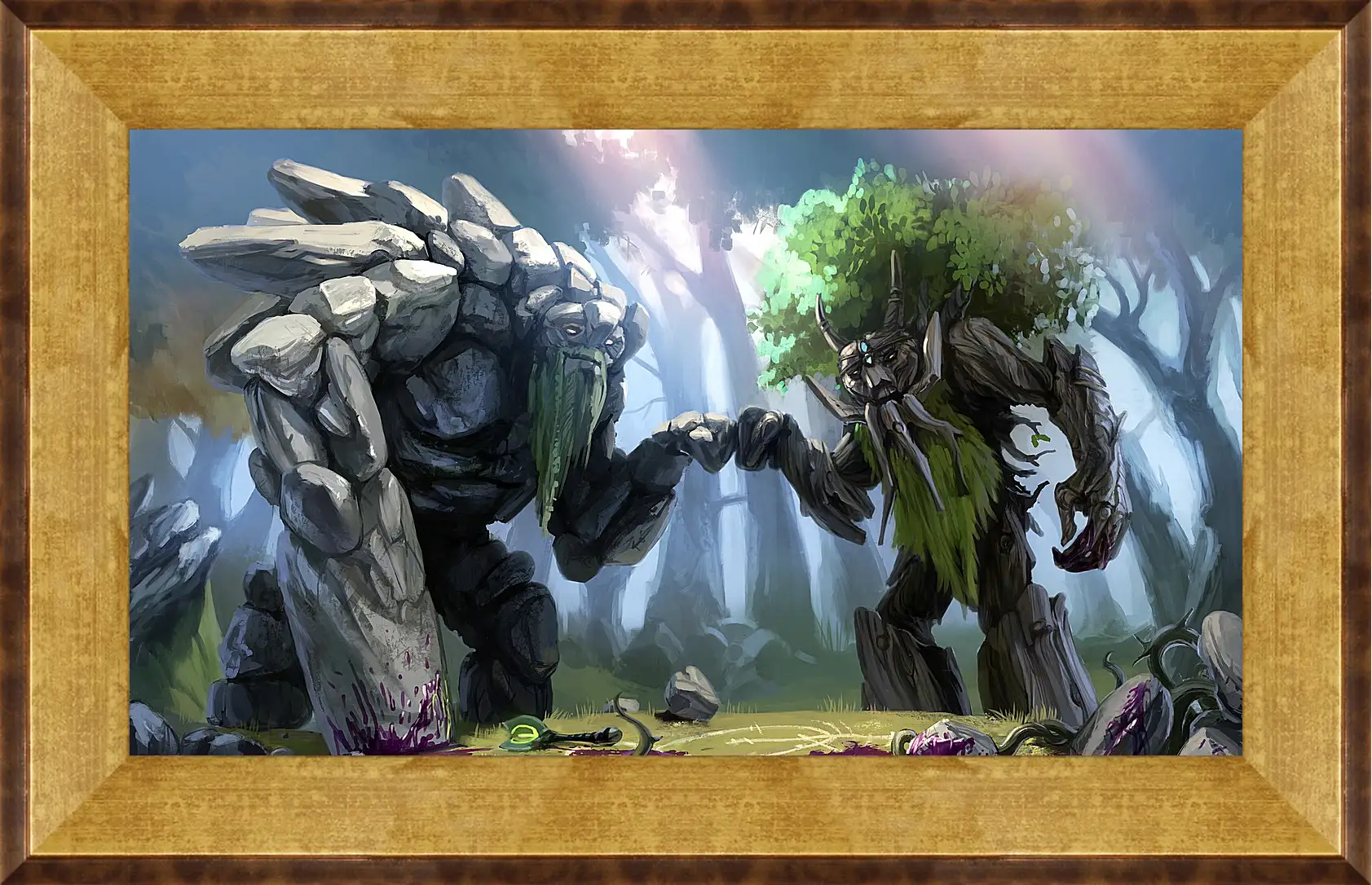 Картина в раме - dota 2, treant protector, trees