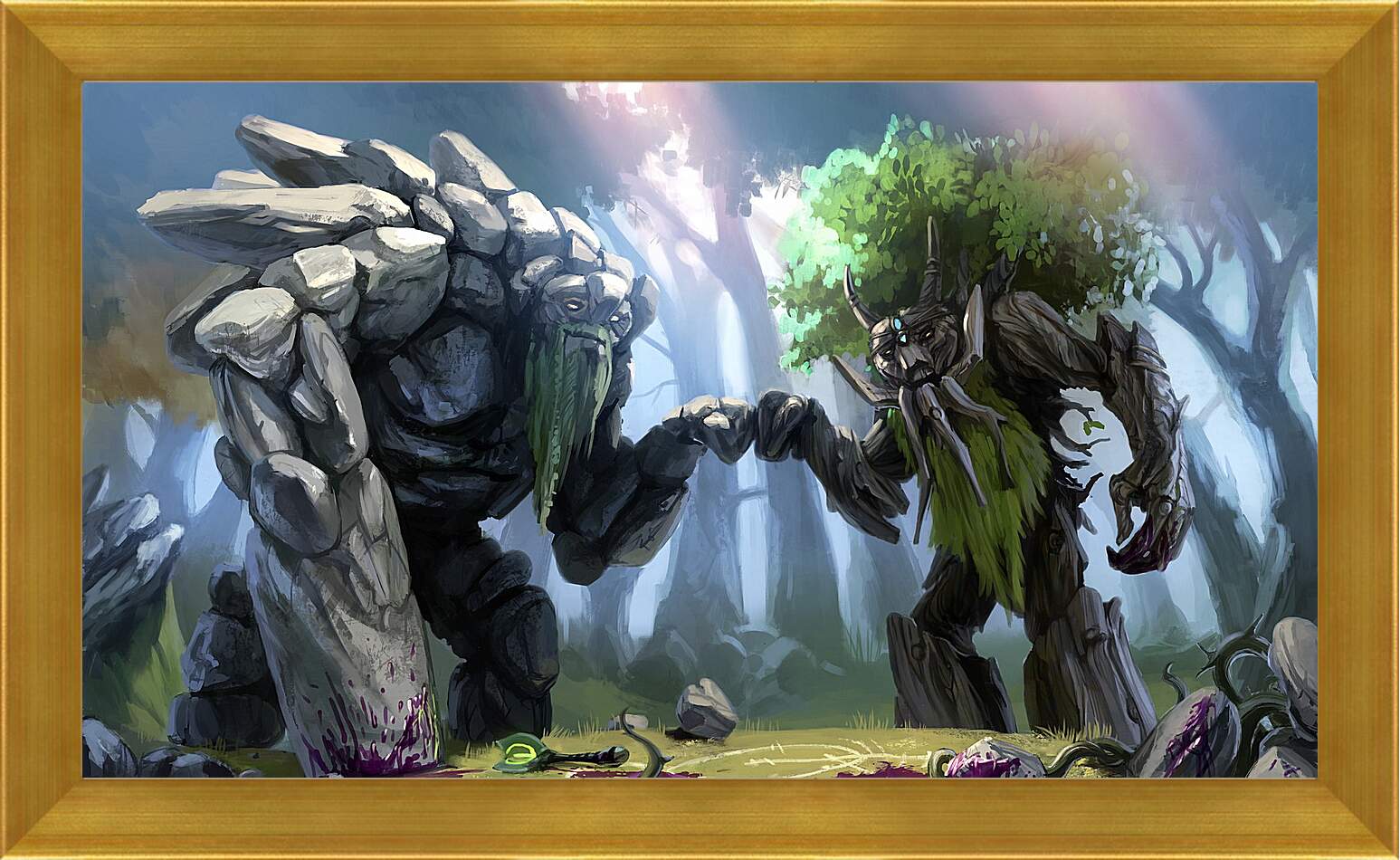 Картина в раме - dota 2, treant protector, trees