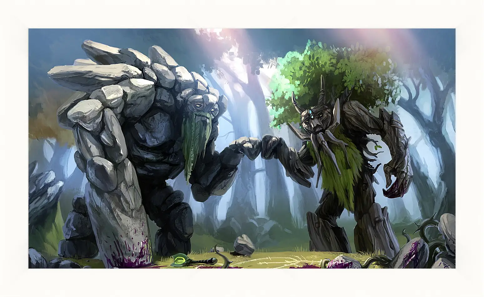 Картина в раме - dota 2, treant protector, trees