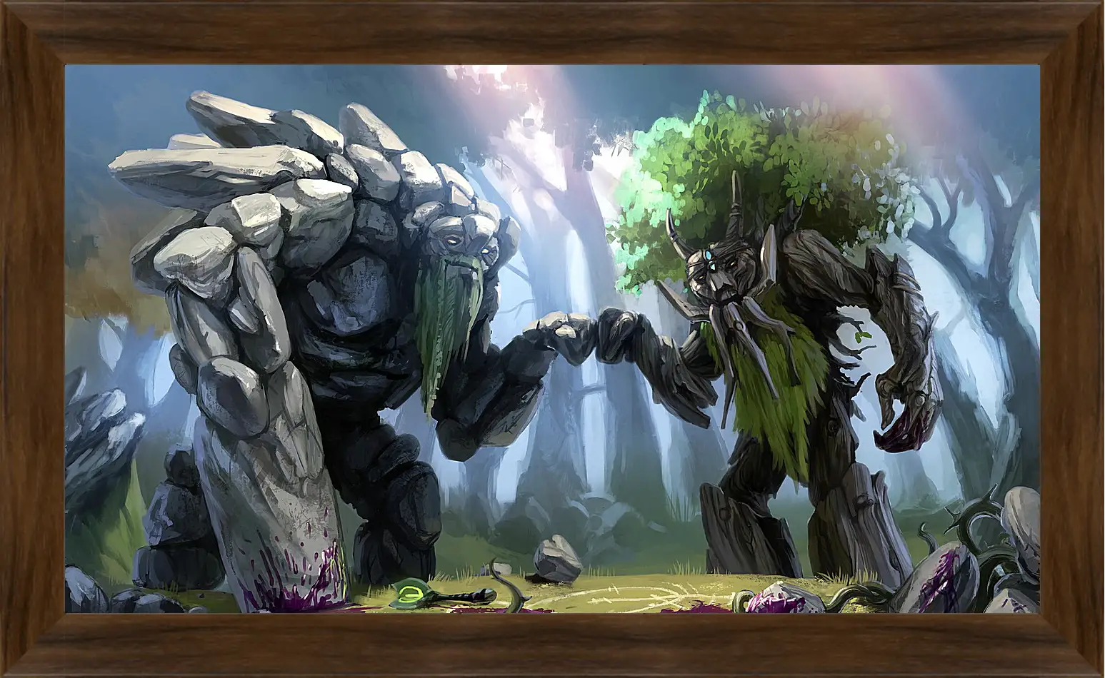 Картина в раме - dota 2, treant protector, trees